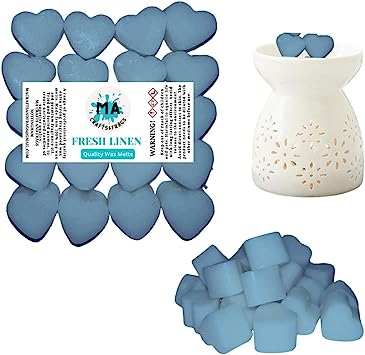 Scented wax melts mini hearts (Baby Powder,Candy Cane,Dream Unstoppable,Fresh Linen) scented soy wax melts for wax warmer Designer inspired for men Gift Box 4x 40g