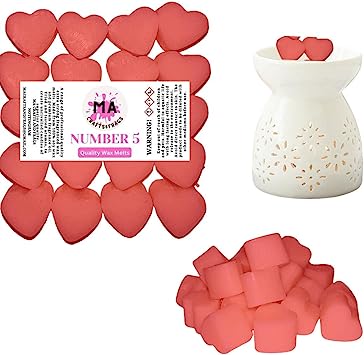 Scented wax melts mini hearts (J Choo,Joop Inspired,No. 5,Olympia Inspired) scented soy wax melts for wax warmer Designer inspired for men Gift Box 4x 40g