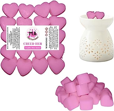 Scented wax melts mini hearts (Alien,Black Orchid Inspired,Coco Madam,Creed Her) scented soy wax melts for wax warmer Designer inspired for men Gift Box 4x 40g