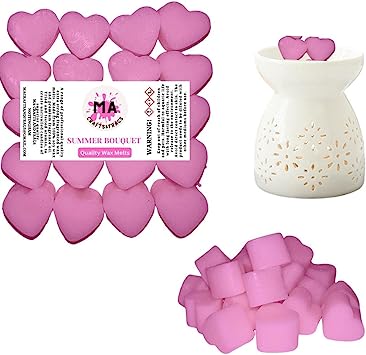 Scented wax melts mini hearts (Jasmine,Lavender,Peony & Blush,Rose) scented soy wax melts for wax warmer Designer inspired for men Gift Box 4x 40g