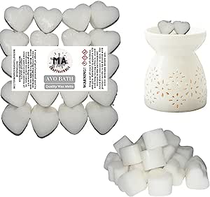 Scented wax melts mini hearts (Lime & Basil Inspired,Linen Fresh,Avo Bath,Bora Bora) scented soy wax melts for wax warmer Designer inspired for men Gift Box 4x 40g