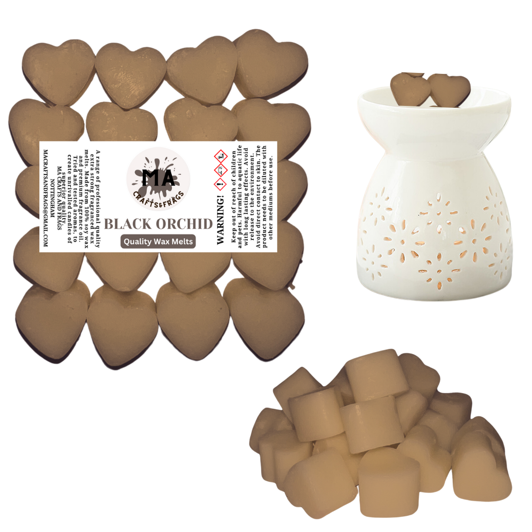 20 x Highly Scented Wax Melts Mini Hearts Many fragrances Designer Inspired (Black Orchid Inspired)