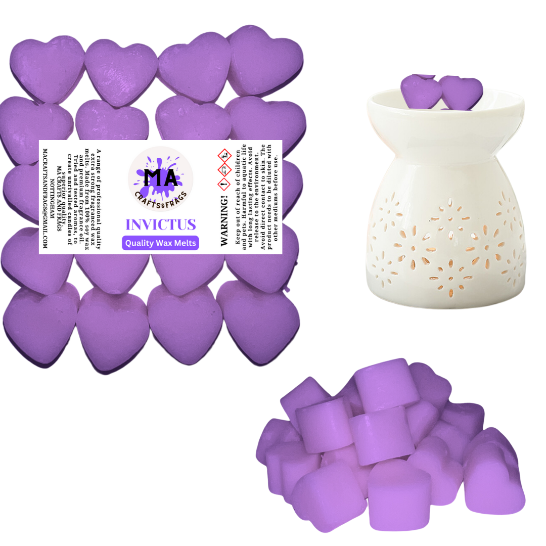 20 x Highly Scented Wax Melts Mini Hearts Many fragrances Designer Inspired (Invictus Inspired)