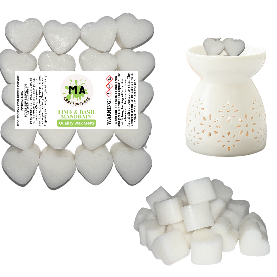 20 x Highly Scented Wax Melts Mini Hearts Many fragrances Designer Inspired (Lime & Basil Inspire)