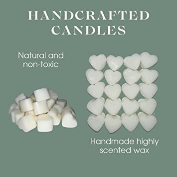 Scented wax melts mini hearts (blueberry and vanilla,Cherry,Coconut & Mango,vanilla) scented soy wax melts for wax warmer Designer inspired for men Gift Box 4x 40g