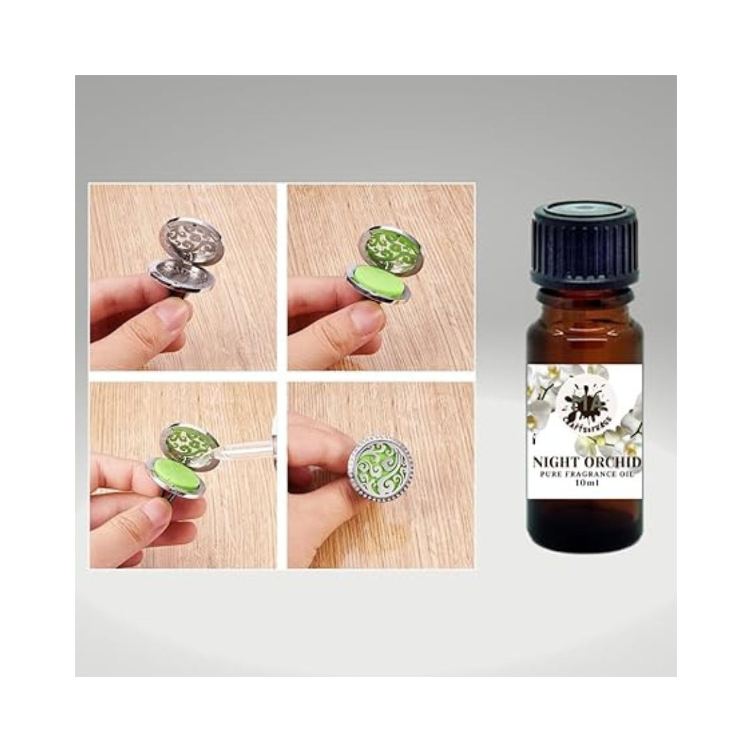Night Orchid Car Air Diffuser for Women - Car Air Freshener Aromatherapy Locket Car Oil Diffuser for Car, Office or Other Places