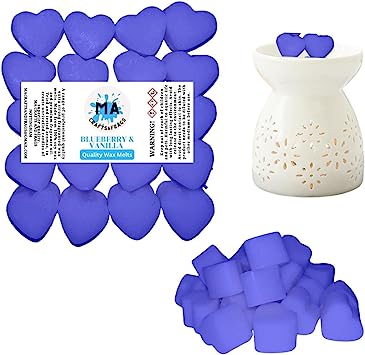 Scented wax melts mini hearts (blueberry and vanilla,Cherry,Coconut & Mango,vanilla) scented soy wax melts for wax warmer Designer inspired for men Gift Box 4x 40g