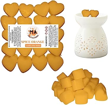 Scented wax melts mini hearts (Seychelles,Spice Orange.Apple Spice,cinnamon stick) scented soy wax melts for wax warmer Designer inspired for men Gift Box 4x 40g