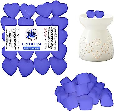 Scented wax melts mini hearts (Summer Bouquet,Twilight Garden,White Lavender,Wild Rhubarb) scented soy wax melts for wax warmer Designer inspired for men Gift Box 4x 40g