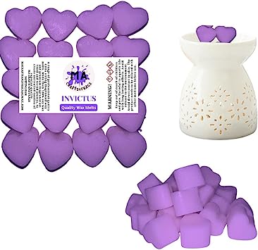 Scented wax melts mini hearts (Summer Bouquet,Twilight Garden,White Lavender,Wild Rhubarb) scented soy wax melts for wax warmer Designer inspired for men Gift Box 4x 40g