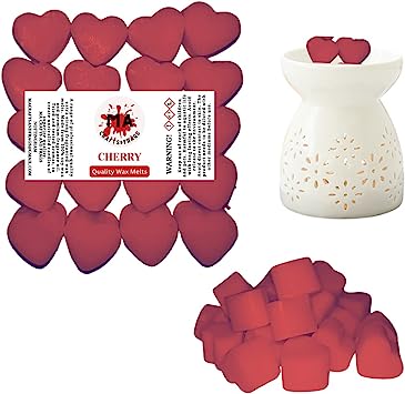 Scented wax melts mini hearts (blueberry and vanilla,Cherry,Coconut & Mango,vanilla) scented soy wax melts for wax warmer Designer inspired for men Gift Box 4x 40g