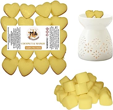 Scented wax melts mini hearts (blueberry and vanilla,Cherry,Coconut & Mango,vanilla) scented soy wax melts for wax warmer Designer inspired for men Gift Box 4x 40g