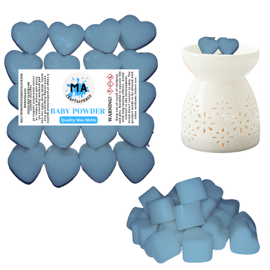 20 x Highly Scented Wax Melts Mini Hearts Many fragrances Designer Inspired (Baby Powder)