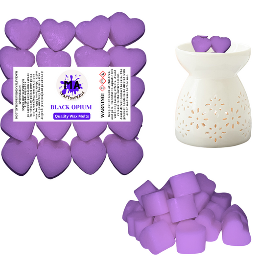 20 x Highly Scented Wax Melts Mini Hearts Many fragrances Designer Inspired (Black Opium)