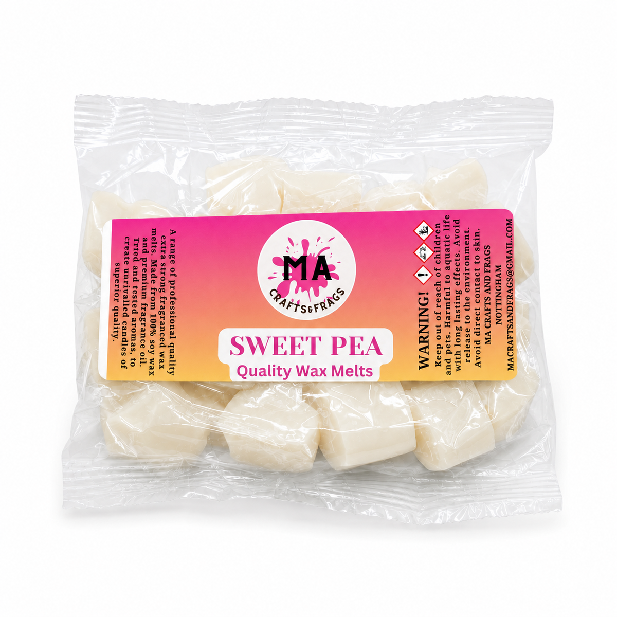20 x Highly Scented Wax Melts Mini Hearts Many fragrances Designer Inspired (Sweet Pea)