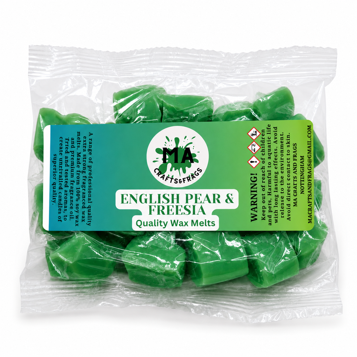 20 x Highly Scented Wax Melts Mini Hearts Many fragrances Designer Inspired (English Pear & Freesia)