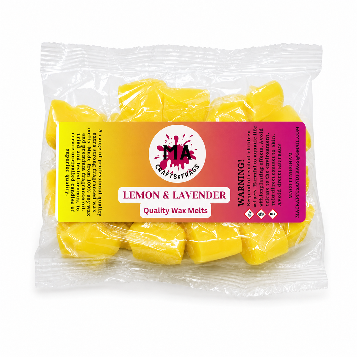 20 x Highly Scented Wax Melts Mini Hearts Many fragrances Designer Inspired (Lemon & Lavender)