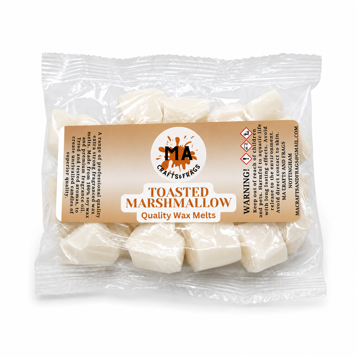 20 x Highly Scented Wax Melts Mini Hearts Many fragrances Designer Inspired (Toasted Marshmallow)