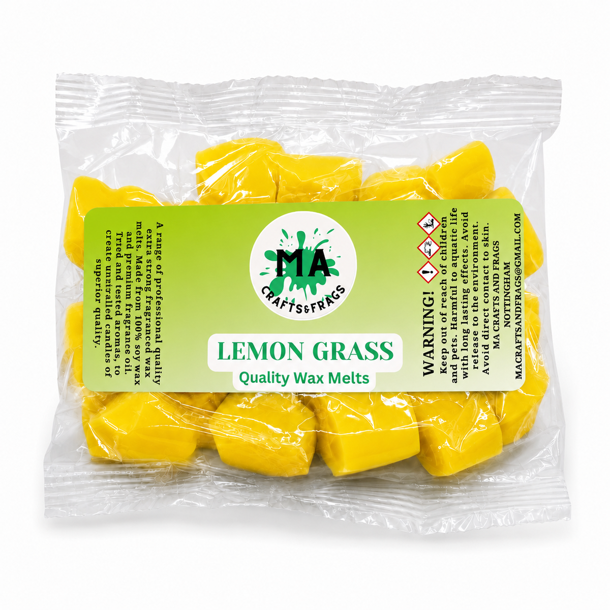 20 x Highly Scented Wax Melts Mini Hearts Many fragrances Designer Inspired (lemon grass)