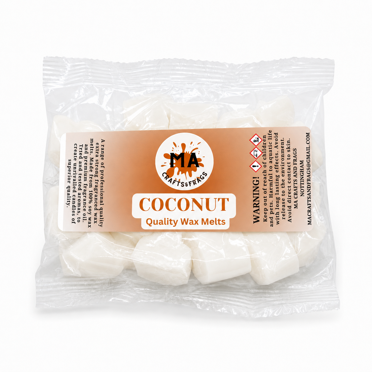 20 x Highly Scented Wax Melts Mini Hearts Many fragrances Designer Inspired (Coconut )