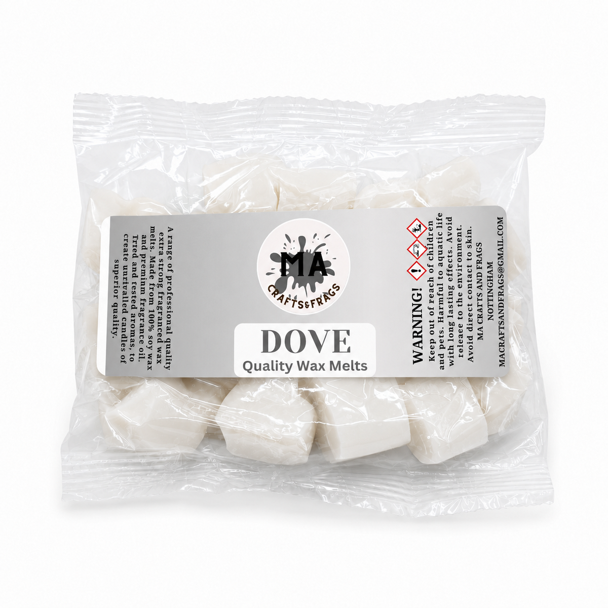 20 x Highly Scented Wax Melts Mini Hearts Many fragrances Designer Inspired (Dove)