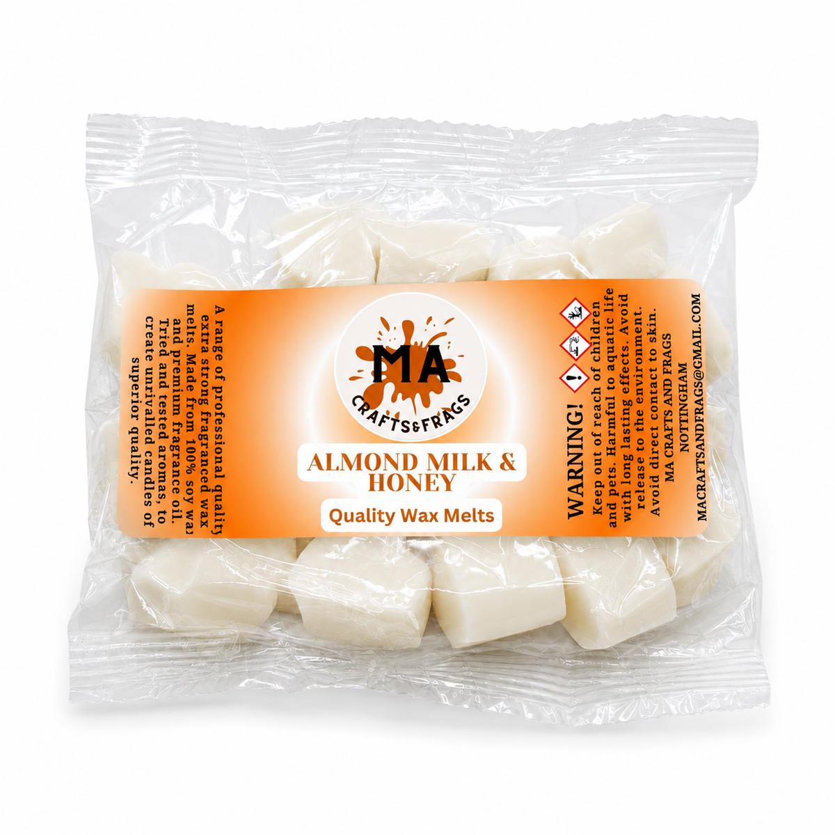 20 x Highly Scented Wax Melts Mini Hearts Many fragrances Designer Inspired (Almond Milk & Honey)